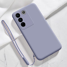 Funda Silicona Ultrafina Goma 360 Grados Carcasa YK3 para Vivo V27 Pro 5G Gris Lavanda