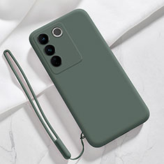 Funda Silicona Ultrafina Goma 360 Grados Carcasa YK3 para Vivo V27 Pro 5G Verde Noche