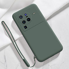 Funda Silicona Ultrafina Goma 360 Grados Carcasa YK3 para Vivo X80 Pro 5G Verde Noche