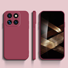 Funda Silicona Ultrafina Goma 360 Grados Carcasa YK3 para Xiaomi Mi 14 5G Rosa Roja