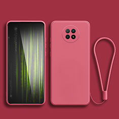 Funda Silicona Ultrafina Goma 360 Grados Carcasa YK3 para Xiaomi Redmi Note 9T 5G Rosa Roja
