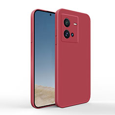 Funda Silicona Ultrafina Goma 360 Grados Carcasa YK4 para Vivo X80 Lite 5G Rojo