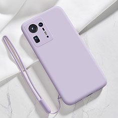 Funda Silicona Ultrafina Goma 360 Grados Carcasa YK4 para Xiaomi Mi Mix 4 5G Purpura Claro