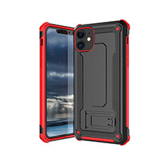 Funda Silicona Ultrafina Goma 360 Grados Carcasa Z01 para Apple iPhone 11 Rojo y Negro