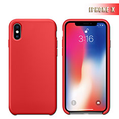 Funda Silicona Ultrafina Goma 360 Grados M02 para Apple iPhone Xs Max Rojo