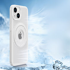 Funda Silicona Ultrafina Goma Carcasa con Mag-Safe Magnetic AC1 para Apple iPhone 14 Plus Blanco