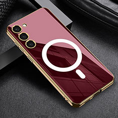 Funda Silicona Ultrafina Goma Carcasa con Mag-Safe Magnetic AC1 para Samsung Galaxy S21 5G Rojo