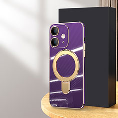 Funda Silicona Ultrafina Goma Carcasa con Mag-Safe Magnetic C01 para Apple iPhone 12 Morado