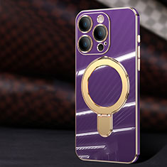 Funda Silicona Ultrafina Goma Carcasa con Mag-Safe Magnetic C01 para Apple iPhone 12 Pro Max Morado