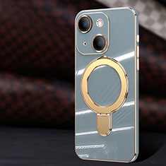 Funda Silicona Ultrafina Goma Carcasa con Mag-Safe Magnetic C01 para Apple iPhone 14 Gris