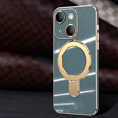 Funda Silicona Ultrafina Goma Carcasa con Mag-Safe Magnetic C01 para Apple iPhone 14 Gris Lavanda