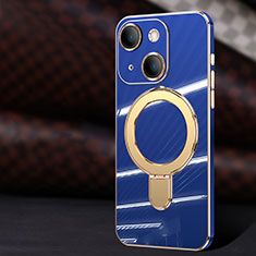 Funda Silicona Ultrafina Goma Carcasa con Mag-Safe Magnetic C01 para Apple iPhone 14 Plus Azul