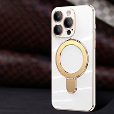 Funda Silicona Ultrafina Goma Carcasa con Mag-Safe Magnetic C01 para Apple iPhone 14 Pro Blanco