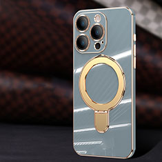 Funda Silicona Ultrafina Goma Carcasa con Mag-Safe Magnetic C01 para Apple iPhone 14 Pro Gris