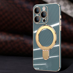 Funda Silicona Ultrafina Goma Carcasa con Mag-Safe Magnetic C01 para Apple iPhone 14 Pro Gris Lavanda