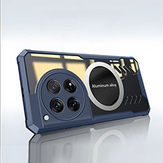 Funda Silicona Ultrafina Goma Carcasa con Mag-Safe Magnetic P01 para OnePlus 12 5G Azul