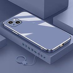 Funda Silicona Ultrafina Goma Carcasa S03 para Apple iPhone 13 Mini Gris Lavanda