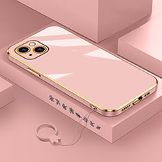 Funda Silicona Ultrafina Goma Carcasa S03 para Apple iPhone 13 Mini Oro Rosa