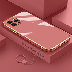 Funda Silicona Ultrafina Goma Carcasa S03 para Apple iPhone 13 Pro Max Rojo