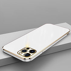Funda Silicona Ultrafina Goma Carcasa S04 para Apple iPhone 14 Pro Max Blanco