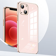 Funda Silicona Ultrafina Goma Carcasa S06 para Apple iPhone 14 Plus Oro Rosa