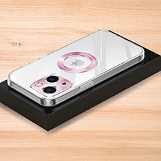 Funda Silicona Ultrafina Goma Carcasa S07 para Apple iPhone 15 Plus Oro Rosa