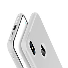 Funda Silicona Ultrafina Goma Carcasa V01 para Apple iPhone X Blanco