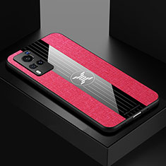 Funda Silicona Ultrafina Goma Carcasa X01L para Vivo X60 Pro 5G Rojo