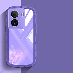 Funda Silicona Ultrafina Goma Carcasa YK1 para Vivo iQOO Z7x 5G Morado