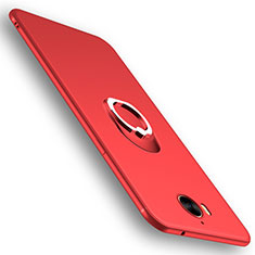 Funda Silicona Ultrafina Goma con Anillo de dedo Soporte para Huawei Honor Play 6 Rojo