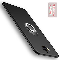 Funda Silicona Ultrafina Goma con Anillo de dedo Soporte para Huawei Y5 III Y5 3 Negro