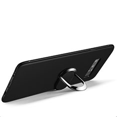 Funda Silicona Ultrafina Goma con Anillo de dedo Soporte para Samsung Galaxy Note 8 Duos N950F Negro