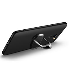 Funda Silicona Ultrafina Goma con Anillo de dedo Soporte para Xiaomi Mi Mix 2 Negro