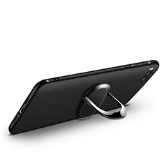 Funda Silicona Ultrafina Goma con Anillo de dedo Soporte para Xiaomi Mi Note 3 Negro