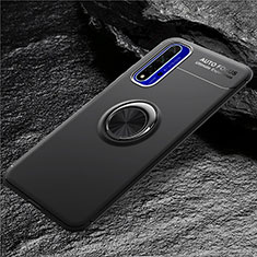 Funda Silicona Ultrafina Goma con Magnetico Anillo de dedo Soporte para Huawei Honor 20 Negro