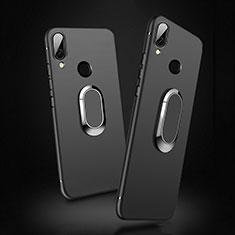 Funda Silicona Ultrafina Goma con Magnetico Anillo de dedo Soporte para Xiaomi Redmi 7 Negro