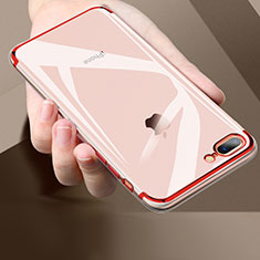 Funda Silicona Ultrafina Transparente A02 para Apple iPhone 7 Plus Rojo
