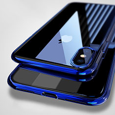 Funda Silicona Ultrafina Transparente C01 para Apple iPhone Xs Max Azul