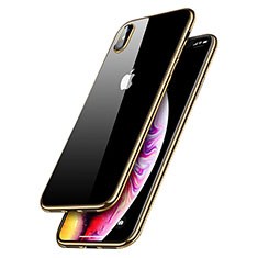 Funda Silicona Ultrafina Transparente C12 para Apple iPhone X Oro