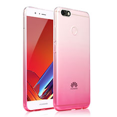 Funda Silicona Ultrafina Transparente Carcasa Gradiente para Huawei P9 Lite Mini Rosa