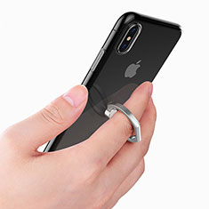 Funda Silicona Ultrafina Transparente con Anillo de dedo Soporte para Apple iPhone Xs Max Claro