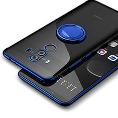 Funda Silicona Ultrafina Transparente con Anillo de dedo Soporte para Huawei Mate 10 Pro Azul