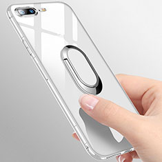 Funda Silicona Ultrafina Transparente con Anillo de dedo Soporte T01 para Apple iPhone 7 Plus Claro