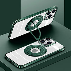 Funda Silicona Ultrafina Transparente con Mag-Safe Magnetic AC1 para Apple iPhone 13 Pro Max Verde