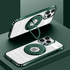 Funda Silicona Ultrafina Transparente con Mag-Safe Magnetic AC1 para Apple iPhone 13 Pro Verde