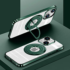 Funda Silicona Ultrafina Transparente con Mag-Safe Magnetic AC1 para Apple iPhone 13 Verde