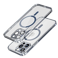 Funda Silicona Ultrafina Transparente con Mag-Safe Magnetic LD1 para Apple iPhone 13 Pro Max Azul