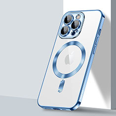 Funda Silicona Ultrafina Transparente con Mag-Safe Magnetic LD2 para Apple iPhone 13 Pro Max Azul