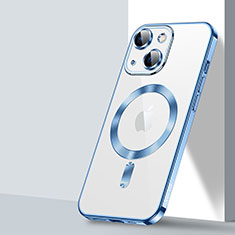 Funda Silicona Ultrafina Transparente con Mag-Safe Magnetic LD2 para Apple iPhone 15 Plus Azul