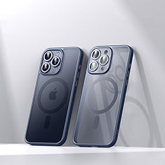 Funda Silicona Ultrafina Transparente con Mag-Safe Magnetic LD4 para Apple iPhone 15 Pro Azul